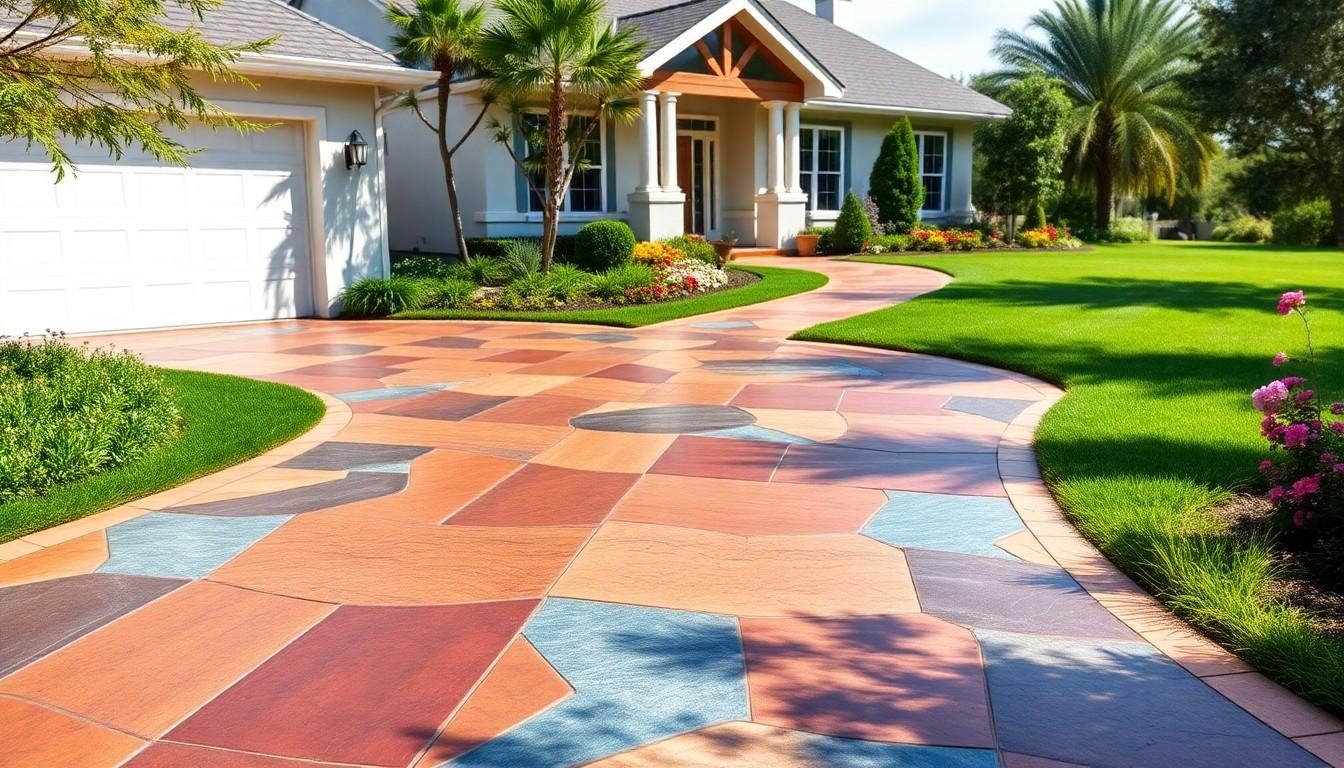 Colored Concrete Driveway cost in Austin